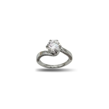 ANELLO SOLITARIO IN ARGENTO 925 E MOISSANITE 1,5 KT MOD. 79394 [bd50466e]