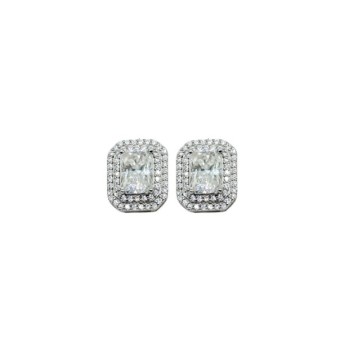 ORECCHINI IN ARGENTO 925 E MOISSANITE RETTANGOLO 2,0 KT mod. 79396 [c5d456d9]