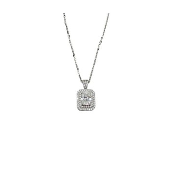 COLLANA IN ARGENTO 925 E MOISSANITE PENDENTE RETTANGOLO 1,0 KT MOD. 79396CL [60460905]