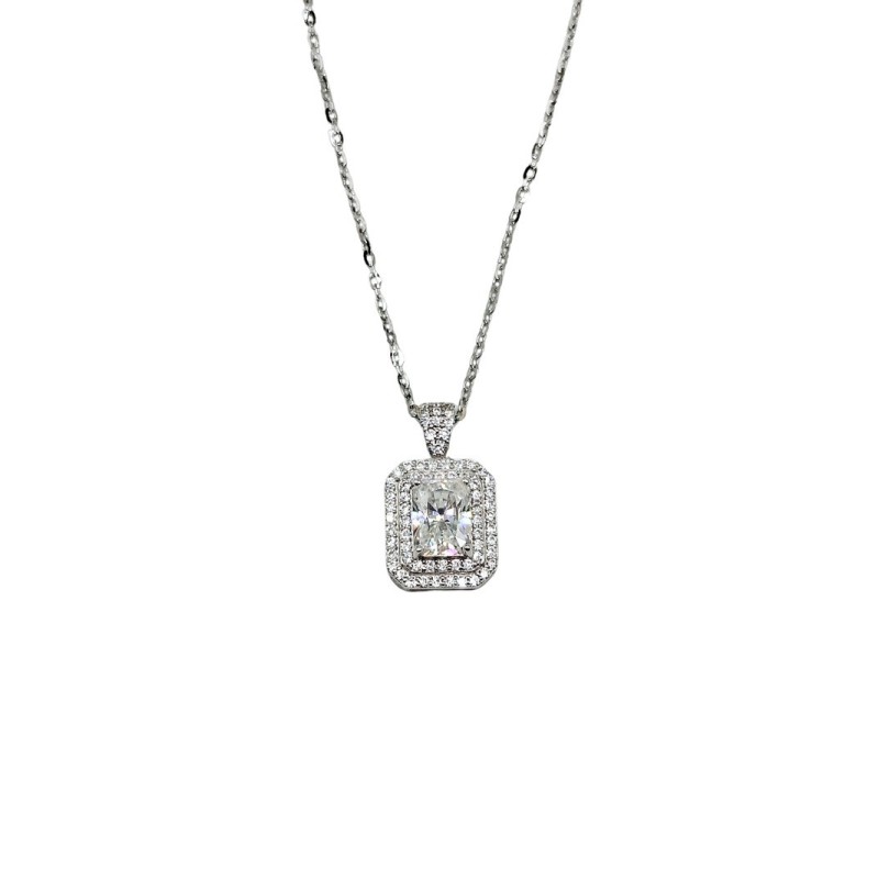 COLLANA IN ARGENTO 925 E MOISSANITE PENDENTE RETTANGOLO 1,0 KT MOD. 79396CL [60460905]