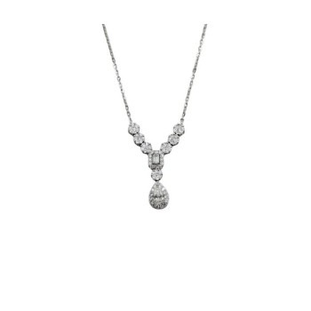 COLLANA IN ARGENTO 925 E MOISSANITE PENDENTE GOCCIA  0,5 KT mod. 79398 [ef5b40d3]