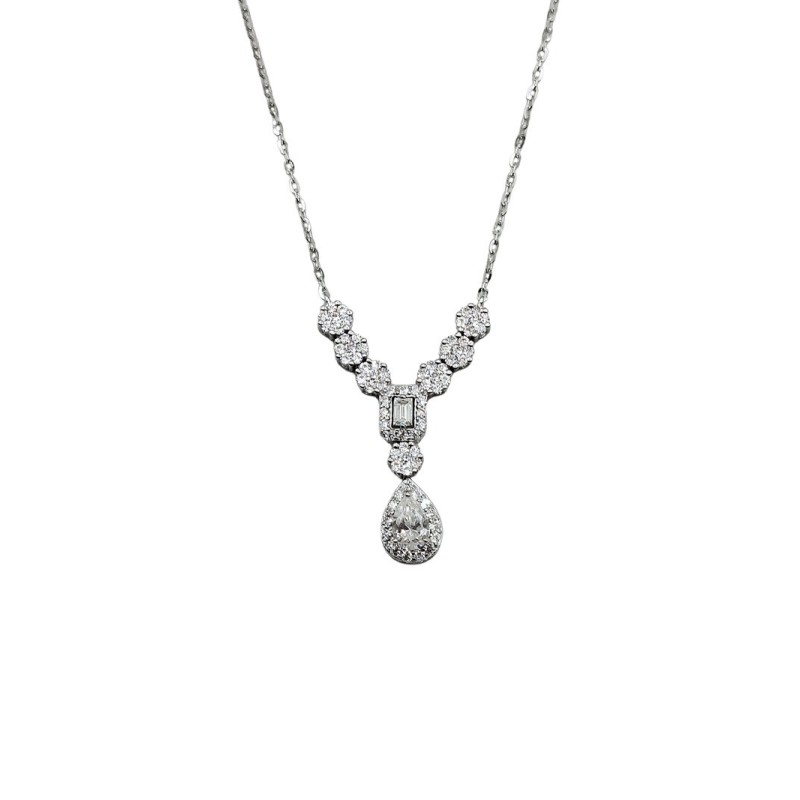 COLLANA IN ARGENTO 925 E MOISSANITE PENDENTE GOCCIA  0,5 KT mod. 79398 [ef5b40d3]
