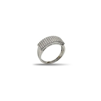ANELLO 1/2 FASCIA PAVE IN ARGENTO 925 E MOISSANITE 0,68 KT MOD. 79402 [5c7fa5f6]