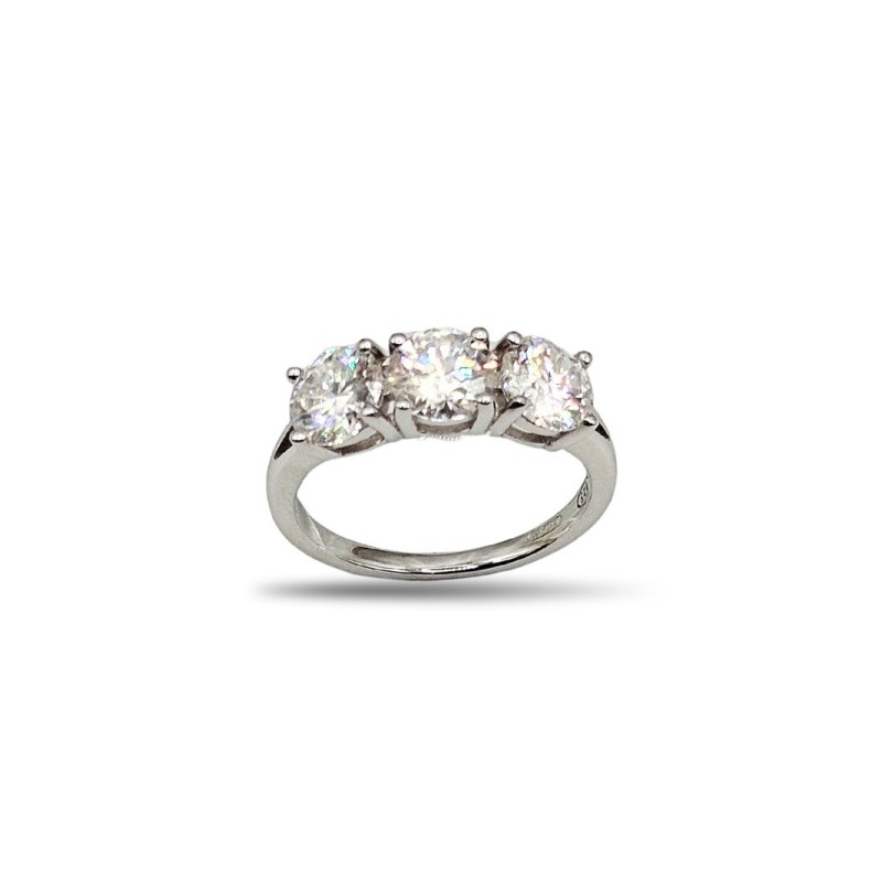 ANELLO TRILOGY IN ARGENTO 925 E MOISSANITE 2,4 KT mod. 79410 [3ebd977f]