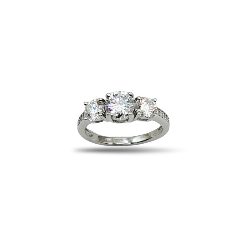 ANELLO TRILOGY IN ARGENTO 925 E MOISSANITE 1,2 KT mod. 79423 [2102f889]
