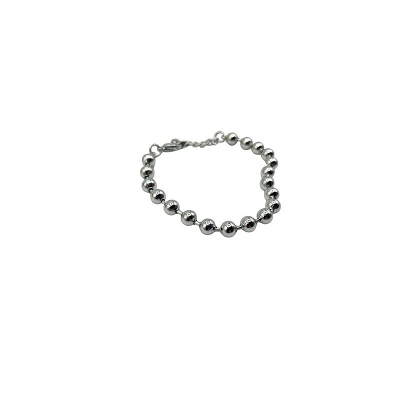 bracciale in acciaio con sfere lucide medie mod. itabr1067 [a1822aff]