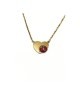 collana in acciaio con cuore e coccinella mod. pdd00257c [a5c9adf5]