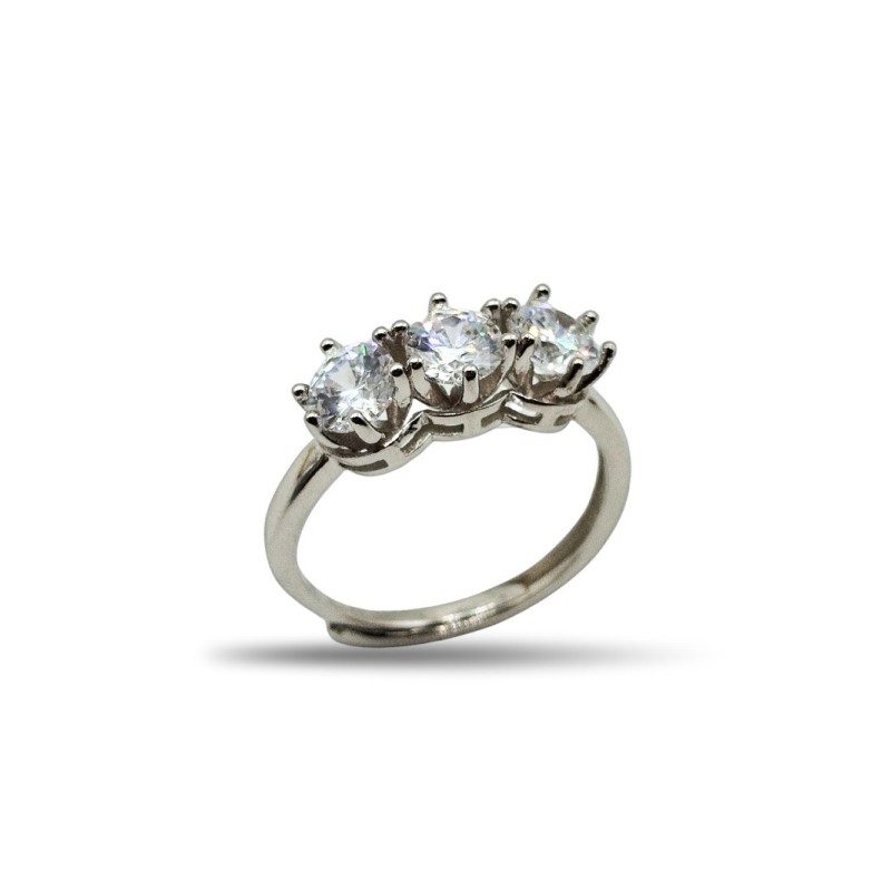 anello trilogy in argento con zirconi mod. r1809 [b58127a4]