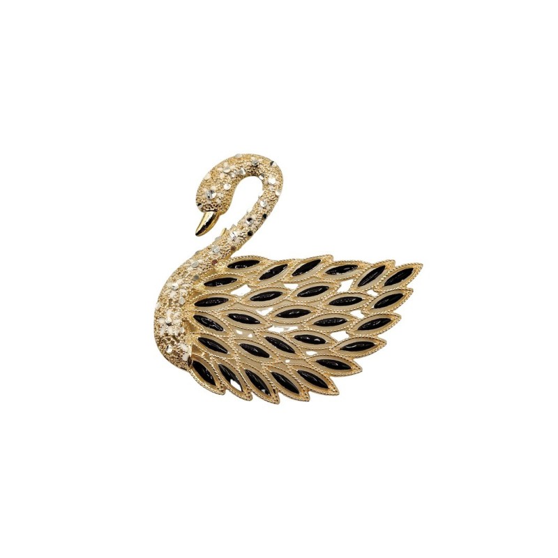 spilla cigno in argento dorato mod. tghspcignogd [b87f18eb]