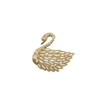 spilla cigno in argento dorato mod. tghspcignogd [1d4ed355]