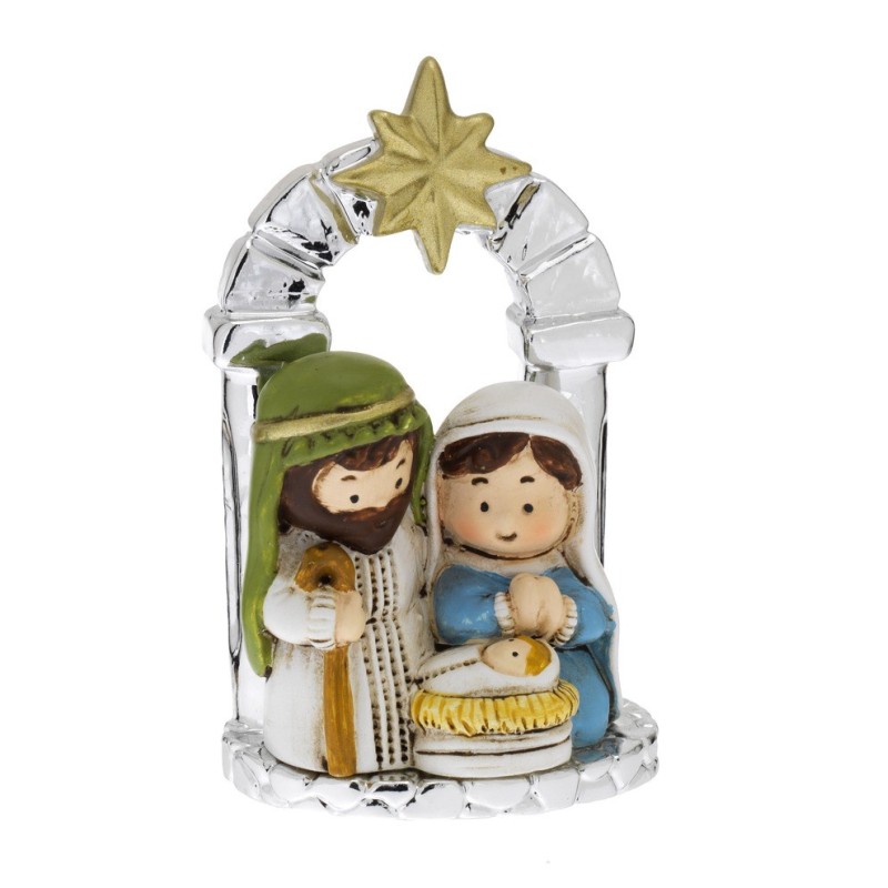 PRESEPE CERAMICA ARGENTATA, MOD. 8562-04 [8f10cb5a]
