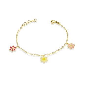 BRACCIALE IN ORO 9KT CON FIORI MOD. 1180 [ad74ff37]