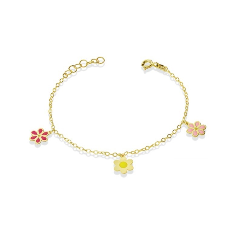 BRACCIALE IN ORO 9KT CON FIORI MOD. 1180 [ad74ff37]