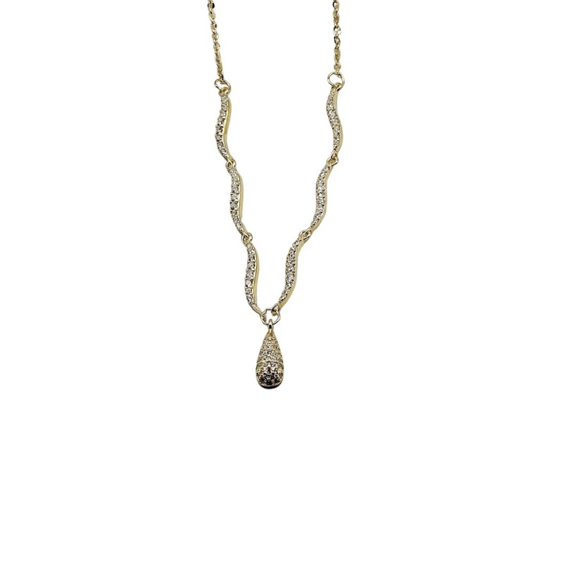 COLLANA IN ARGENTO CON PENDENTE CENTRALE E ZIRCONI MOD. CL0194 [63fd8ee7]
