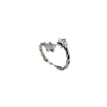ANELLO STELLA IN ARGENTO E ZIRCONI REGOLABILE MOD. R1247 [bc16f2f3]