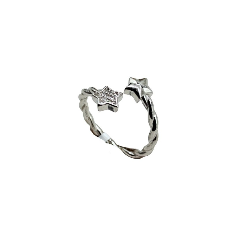 ANELLO STELLA IN ARGENTO E ZIRCONI REGOLABILE MOD. R1247 [bc16f2f3]