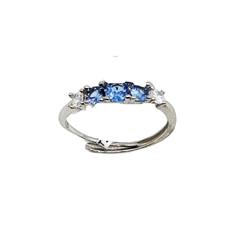 ANELLO REG. CON ZIRCONI COLORATI IN ARGENTO 925 MOD. RI829 [116dc370]