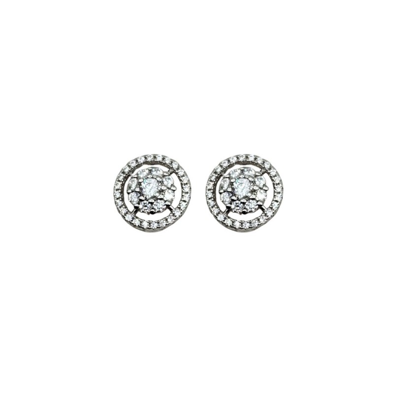 ORECCHINI TONDO IN ARGENTO E ZIRCONI MOD. TGHEA7640 [9012301a]