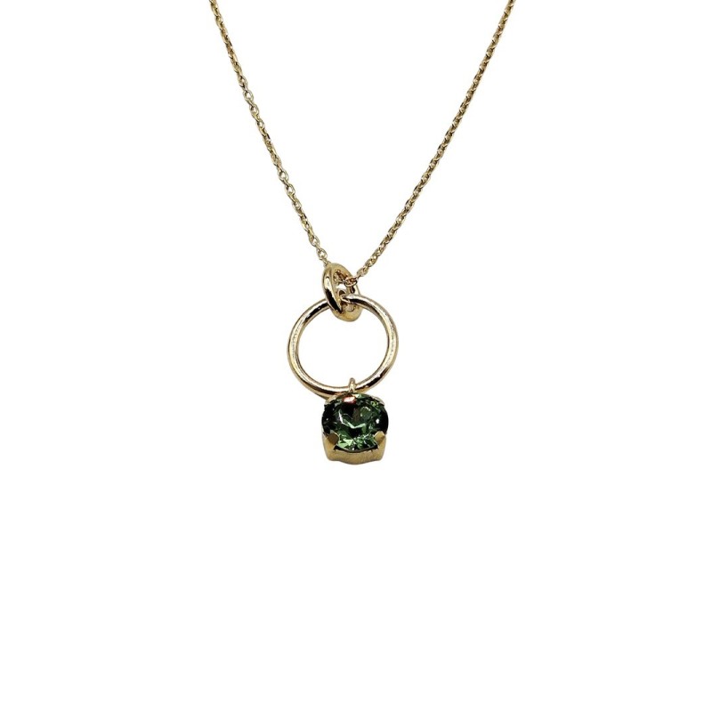 Collana in argento con pendente tondo e zircone mod. ITAARGCL1426 [3b421295]
