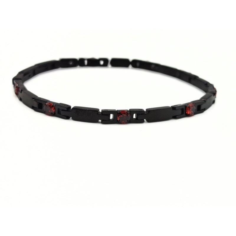 BR. ACCIAIO NERO CON ZIRCONI MOD. BRU03332 [7bce84e7]