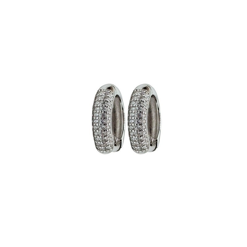 orecchini cerchi bombati in argento con zirconi mod. itaargor1387 [1a3849e9]