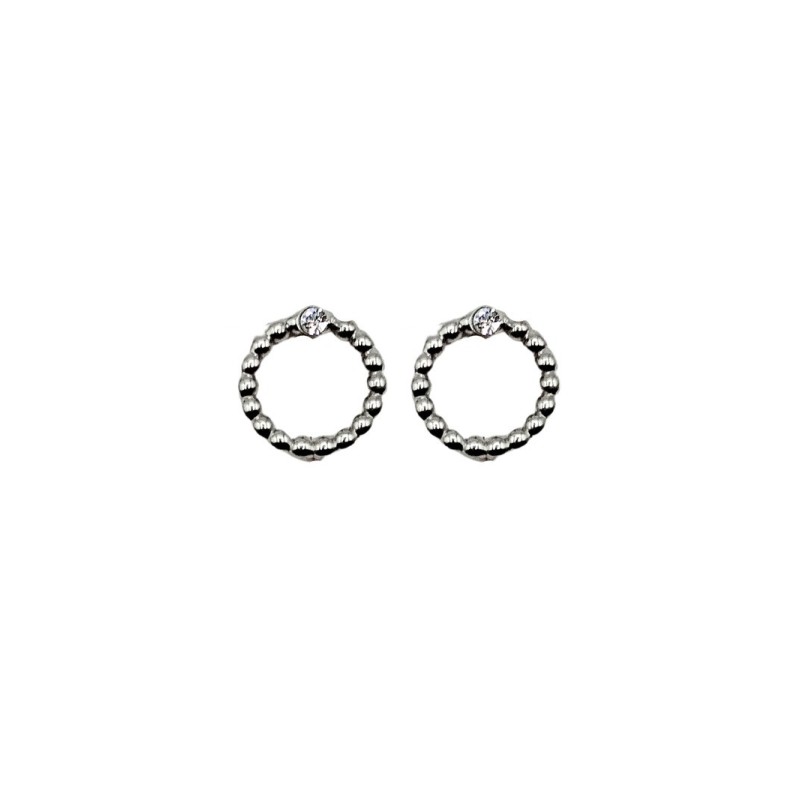 orecchini cerchio pallinato in argento mod. itaargor648 [b0560e10]