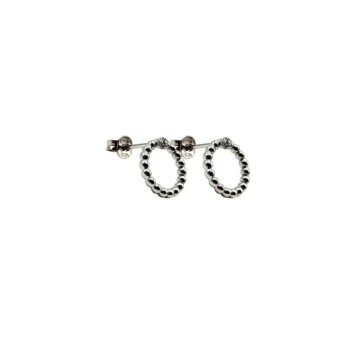 orecchini cerchio pallinato in argento mod. itaargor648 [69704d1d]