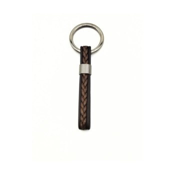 p.chiave intrecciato in pelle e acciaio mod. PCH00453 [f564efa3]