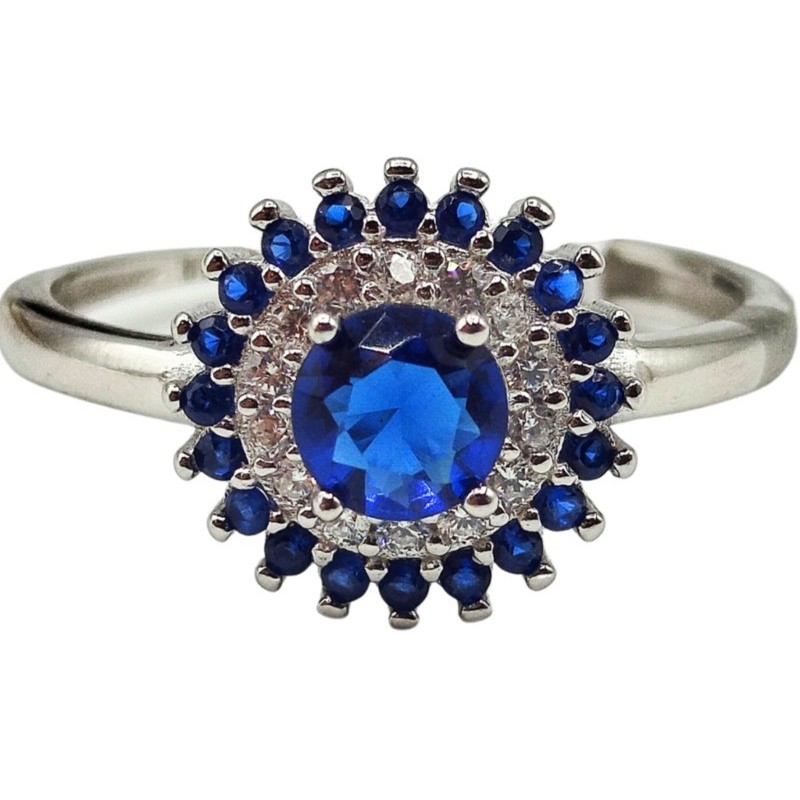 anello tondo in argento con zirconi colorati mod. r1799 [33673a81]