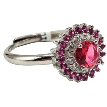 anello tondo in argento con zirconi colorati mod. r1799 [48230fcc]