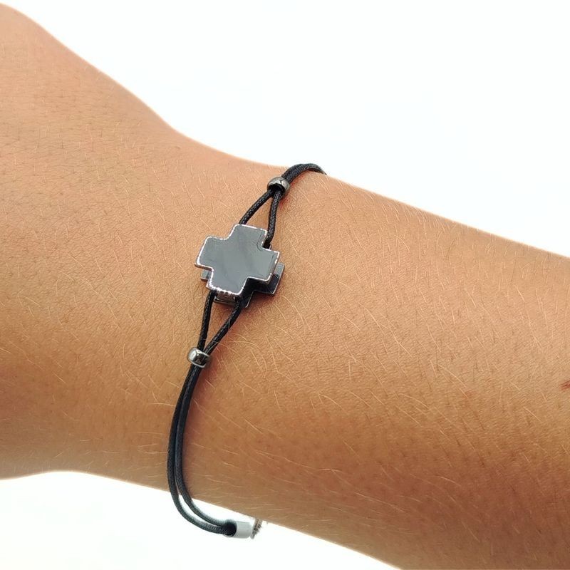 bracciale con croce in argento mod. ssbr089 [323f07bd]