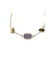 bracciale in argento dorato con cuori e pietra viola mod. itaargbr1540 [d62e3ea1]