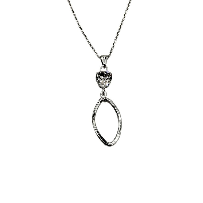 CL. IN ARGENTO CON OVALE E CUORE ZIRCONE MOD. ITAARGCL1190 [da0a34d6]