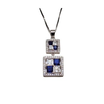 PD. QUADRATO CON ZIRCONI COLORATI IN ARGENTO MOD. P3960 [cd93d860]