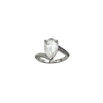 AN. SOLITARIO GOCCIA ARGENTO E MOISSANITE 4,00 KT MOD. 78335 [ca9afa93]