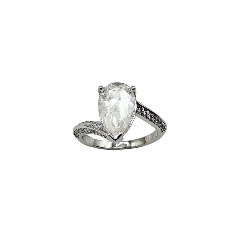 AN. SOLITARIO GOCCIA ARGENTO E MOISSANITE 4,00 KT MOD. 78335 [ca9afa93]