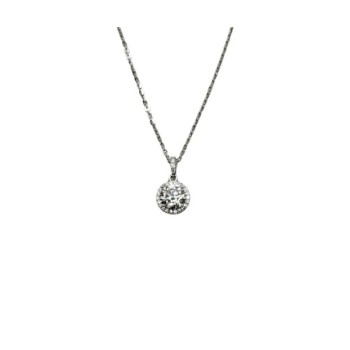 CL. PUNTO LUCE TONDO IN ARGENTO E MOISSANITE 1,00 KT MOD. 78922 [d989728f]