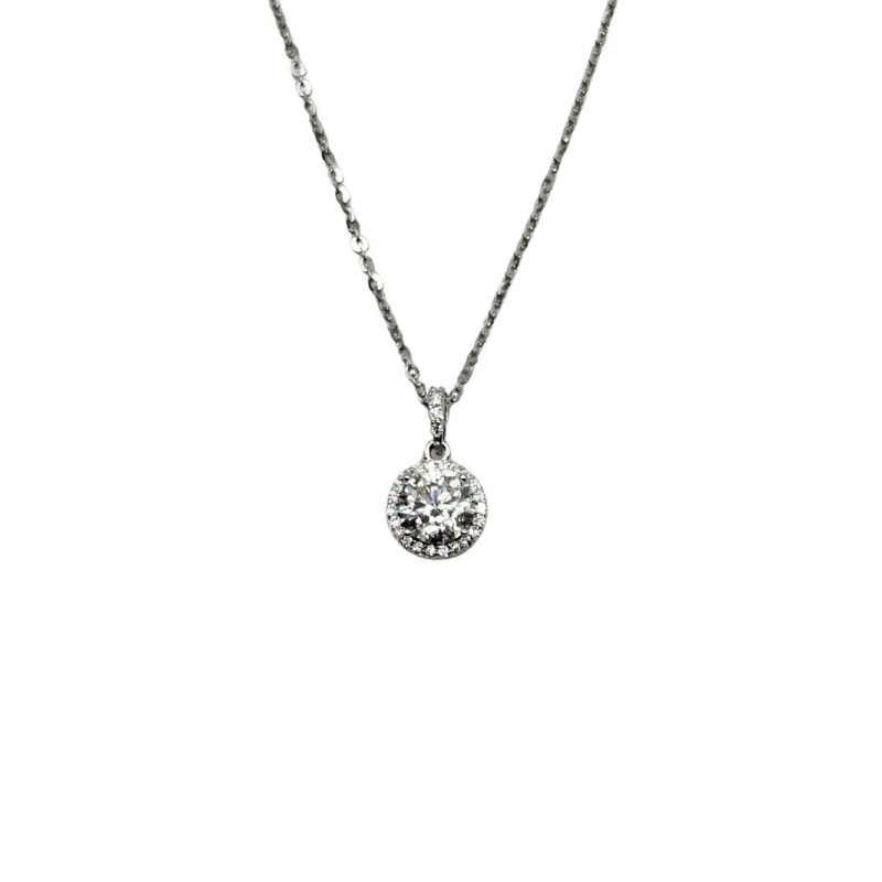 CL. PUNTO LUCE TONDO IN ARGENTO E MOISSANITE 1,00 KT MOD. 78922 [d989728f]