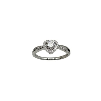 AN. SOLITARIO CUORE IN ARGENTO E MOISSANITE 0,5 KT MOD. 79005 [bbe9da34]