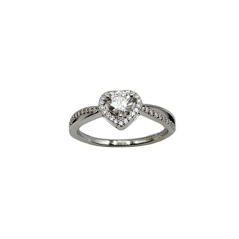 AN. SOLITARIO CUORE IN ARGENTO E MOISSANITE 0,5 KT MOD. 79005 [bbe9da34]