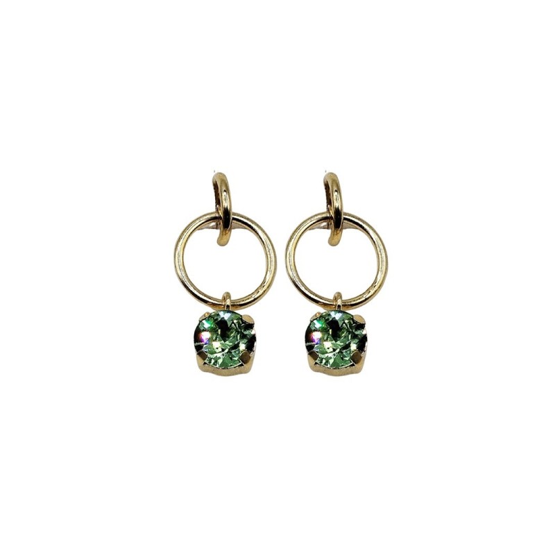 ORECCHINI IN ARGENTO CON CERCHIO E ZIRCONE COLORATO MOD.  ITAARGOR1457 [e1324011]