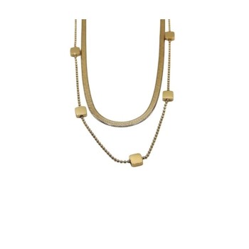 Collana in acciaio 316L  anallergico composta da 2 fili Mod.CLD00053 [74fb72eb]