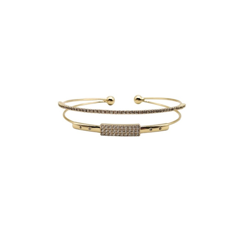 bracciale in acciaio a manetta con zirconi mod. brd00545 [152faca8]