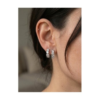 OR. CERCHIETTI IN ARGENTO E MOISSANITE  2,40  KT MOD. 78928 [84dfc395]