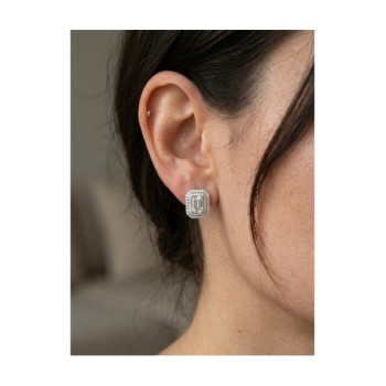 ORECCHINI IN ARGENTO 925 E MOISSANITE RETTANGOLO 2,0 KT mod. 79396 [aebf93ce]