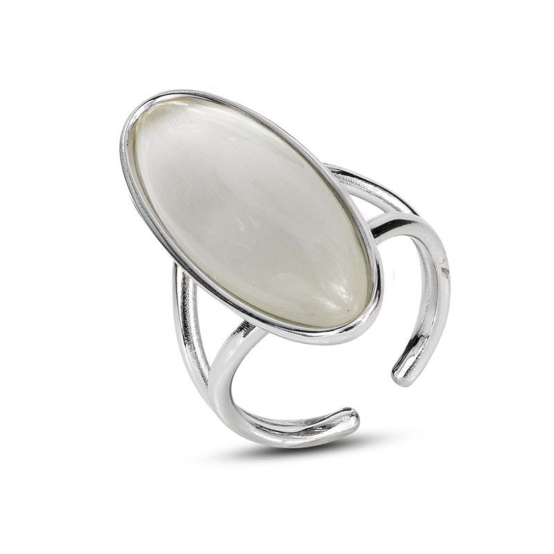 Anello con pietra grande madreperla ovale Mod.XAN232W [2ddeeffb]