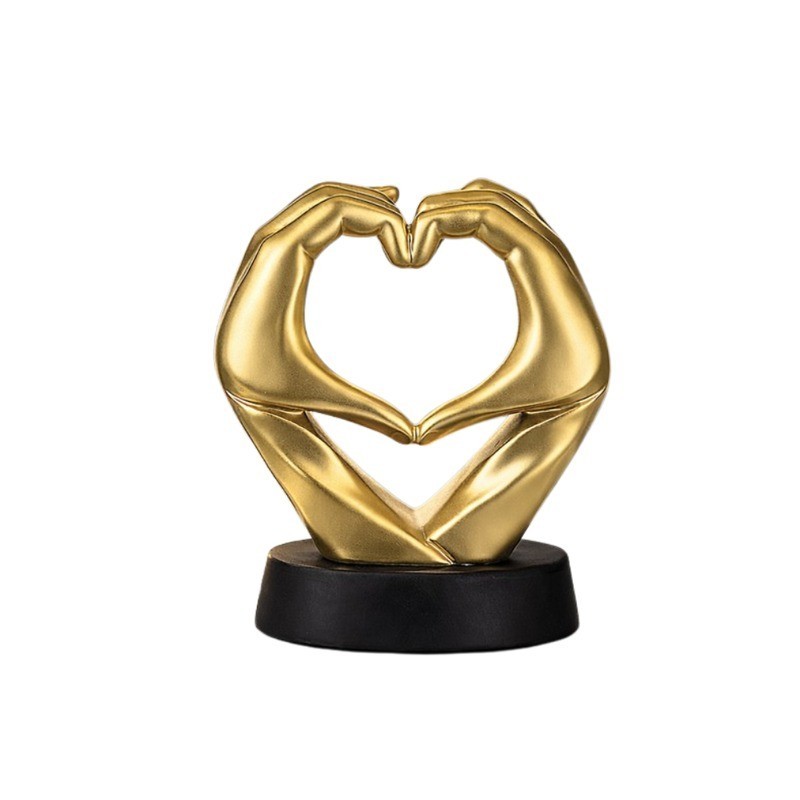 MANI A CUORE RESINA ORO OPACO 9X5,5 H.10 MOD. R18353/1ORONE [0b484ab0]
