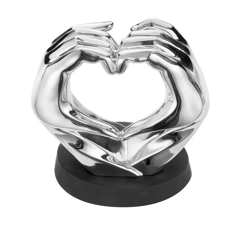 MANI A CUORE RESINA ARG .13X8,5 H.14 MOD. R18353/2ARGNE [643c4ac9]