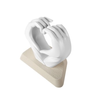 MANI A CUORE RESINA BIANCA 13X8,5 H.14 MOD. R18353/2BITO [fd837e71]
