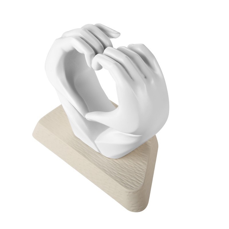 MANI A CUORE RESINA BIANCA 13X8,5 H.14 MOD. R18353/2BITO [fd837e71]